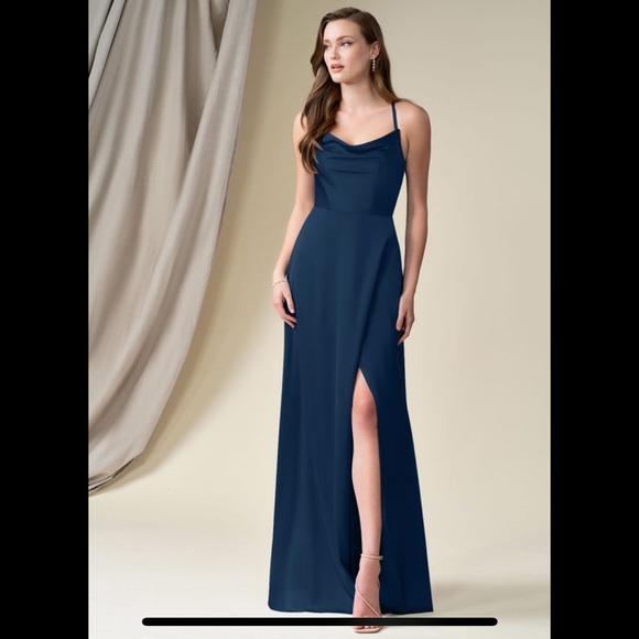 azazie naomie stretch satin dress Azazie Naomie
